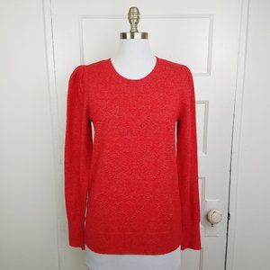 LOFT | NWT Red Puff Sleeve Heart Sweater Size M